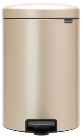 Cos de gunoi cu pedala Brabantia NewIcon 1003205, 20 L, Inchidere lina, Baza antiderapanta, Auriu metalic