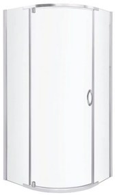 Cabină de duș curbată Splash fără cădiță 79x79x190cm - profil cromat, sticlă transparentă