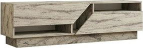 Comoda TV KOZA, bej cu efect de marmura, PAL melaminat, 160x40x45 cm