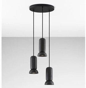 Lustra cu 3 pendule ceramica neagra PARLO