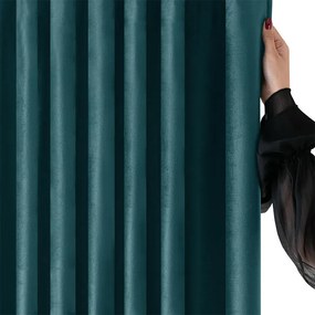Draperie catifelată FILUMI petrol 140 x 250 cm 1 buc
