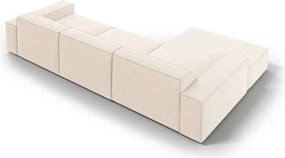 Coltar stanga 4 locuri, Jodie, Micadoni Home, BL, 284x166x70 cm, catifea, bej deschis