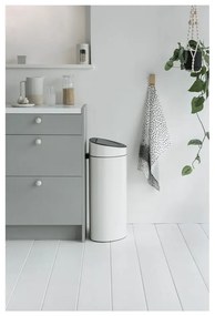 Coș de gunoi alb cu senzori de atingere din oțel 40 l Touch Bin – Brabantia