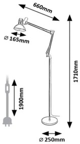 Lampadar ARISTEO 1xE27/40W/230V crem/aurie Rabalux 2197