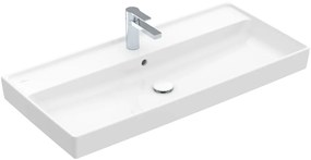 Lavoar pentru mobilier Villeroy &amp; Boch, Collaro 100 cm, TitanCeram cu orificiu pentru baterie și preaplin, alb alpin, 4A33A501