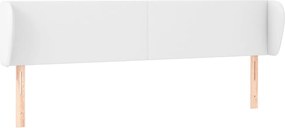 vidaXL Tăblie de pat cu aripioare alb 183x23x78/88 cm piele ecologică