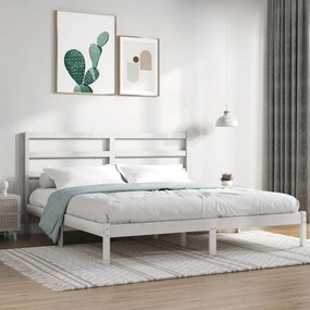 3104954 vidaXL Cadru de pat, alb, 200x200 cm, lemn masiv de pin