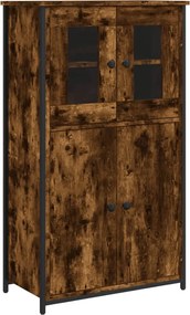 vidaXL Dulap înalt, stejar fumuriu, 62x32x106,5 cm, lemn prelucrat