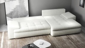 Colțar extensibil dumonde cu ladă de depozitare si sezut confortabil din spuma high-density, Leonardo Ambience Ivory 260x185 cm II