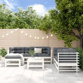 3186194 vidaXL Set de șezlonguri de grădină 7 piese din lemn masiv de pin alb