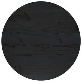 813660 vidaXL Blat de masă, negru, Ø50x2,5 cm, lemn masiv de pin