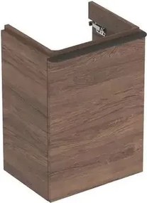 Dulap baza pentru lavoar suspendat Geberit Smyle Square nuc 1 usa opritor stanga 45 cm