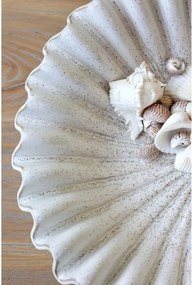 Tavă decorativă din ceramică cu margine striată, Ø35 cm