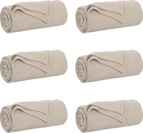 vidaXL Pături de aruncat 6 pcs Bej 240 x 220 cm Molton