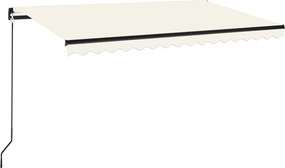 vidaXL Copertină retractabilă manual, crem, 450x350 cm