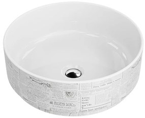 Lavoar pe blat Rune Olrun rotund 37 cm alb-ziar lucios
