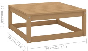 Set mobilier de gradina cu perne, 7 piese, lemn masiv de pin maro miere, Da, 1