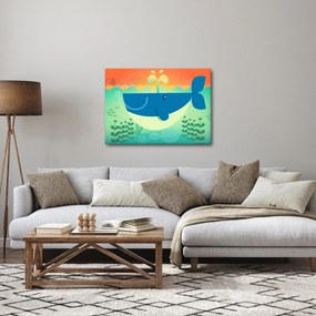 Tablou - Balenă veselă în mare (70x50 cm)
