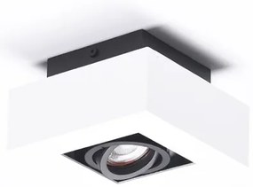 Spot aplicat directionabil de tavan/plafon NIKEA 1 GU10 alb/negru