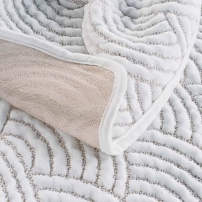 Set cuvertură și față de pernă alb-bej din jerseu 240x260 cm Cassandra – douceur d'intérieur