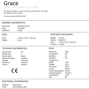 Lustra ovala suspendata eleganta design modern Grace 20L