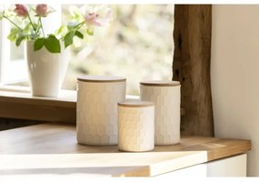 WENKO 54222100 - Cutie de depozitare MAYA 13x17 cm alb/maro