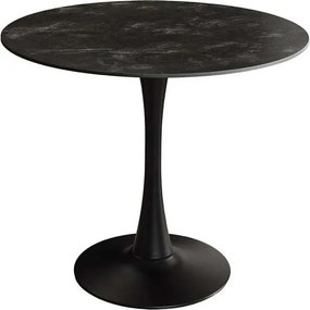 Masa rotunda bistro cu blat ceramic gri LYON 80cm
