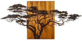 Decorațiune de perete 144x70 cm lemn/metal copac
