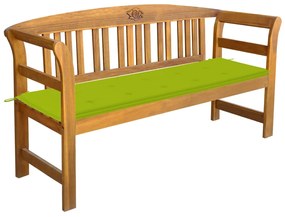 Banca de gradina cu perna, 157 cm, lemn masiv de acacia verde aprins, 157 cm, 1, verde aprins