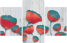 Tablou - Maci de câmp - petrol (90x60 cm)