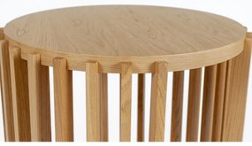 Măsuță auxiliară din lemn de stejar Woodman Drum, ø 53 cm