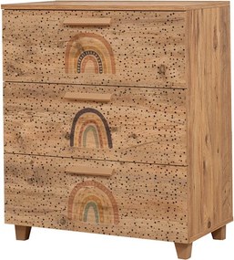Comoda, Vella, Leva Gravis Rainbow, 80 x 95 x 43 cm, pal melaminat, multicolor