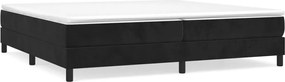 vidaXL Pat box spring cu saltea, negru, 200x200 cm, catifea