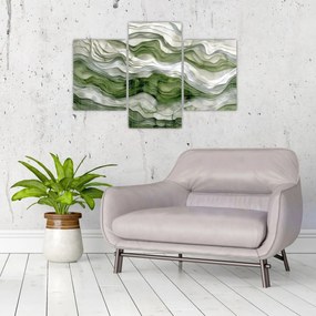 Tablou - Undele verzi și albe (90x60 cm)