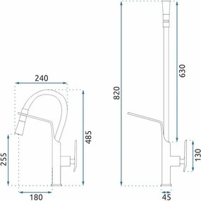 Baterie bucatarie Rea Castor crom periat