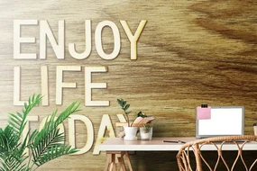 Tapet autoadeziv cu citat - Enjoy life today
