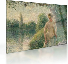 Tablou pe sticlă - Camille Pissarro, The Bather, reproducere (70x50 cm)