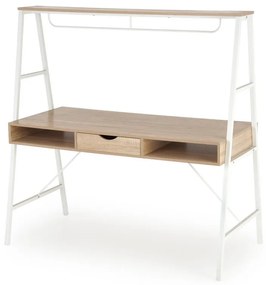Masa de birou B48 stejar sonoma/alb L139 cm