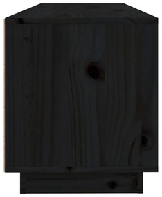Comoda TV, negru, 100x34x40 cm, lemn masiv de pin