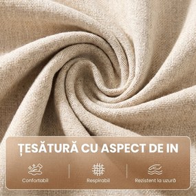 HOMCOM Fotoliu Extensibil 3 în 1 Pliabil cu Spătar Reglabil, Material cu Aspect de In, 78 x 94,5 x 83 cm, Alb Crem | Aosom Romania