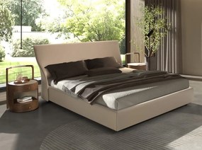 Pat dublu tapitat design LUX Brown-Cream 180x200cm