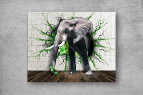 Tapet Premium Canvas - Elefantul din perete
