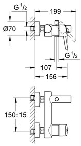 GROHE 32211001 - Baterie pentru cadă CONCETTO DN 15, crom lucios