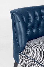 Canapea albastra/gri din piele ecologica si textil cu 2 locuri, Batilda Scuro Bizzotto
