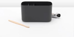 Organizator periute de dinti Cutie Brabantia ReNew 1003493, Rezistent la coroziune, Separator intern, Baza antiderapanta, Gri inchis