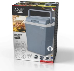 Lada frigorificа Adler AD 8094, 22 L, 45/55 W, 12V/220V, Clasa climatica ST, Izolatie speciala C5H10, Gri