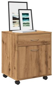 vidaXL Dulap cu roți, stejar artizanal, 45x38x54 cm, lemn prelucrat