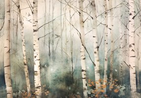 Fototapet - Copaci - pictură (147x102 cm)