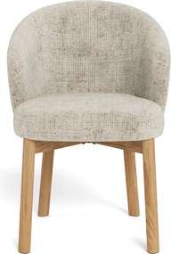 MAZZONI EXPORT DEBORA Bej (țesătură Juto 4)/cadru stejar vopsit - SCAUN DE LEMN ADÂNC PENTRU LIVING SUFRAGERIE BIROU RETRO