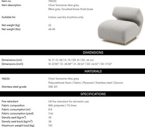 Fotoliu design elegant LUX Sansome, Reve grey